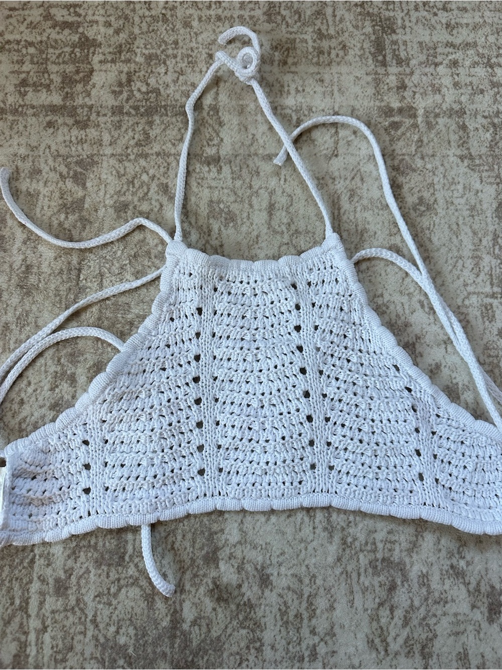 Cotton On White Crochet Halter Swim Coverup